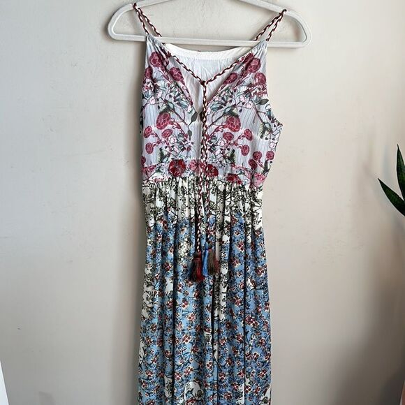 Bhanuni By Jyoti Greene Anthropologie Viscose Georgette Floral Printed Gown 10 - Picture 11 of 14